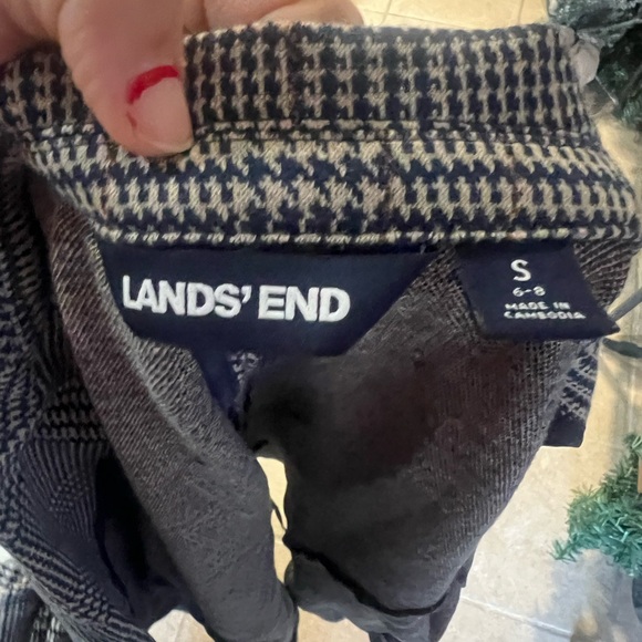 Lands' End Women's Classic Gray Check Blazer - Picture 5 of 7